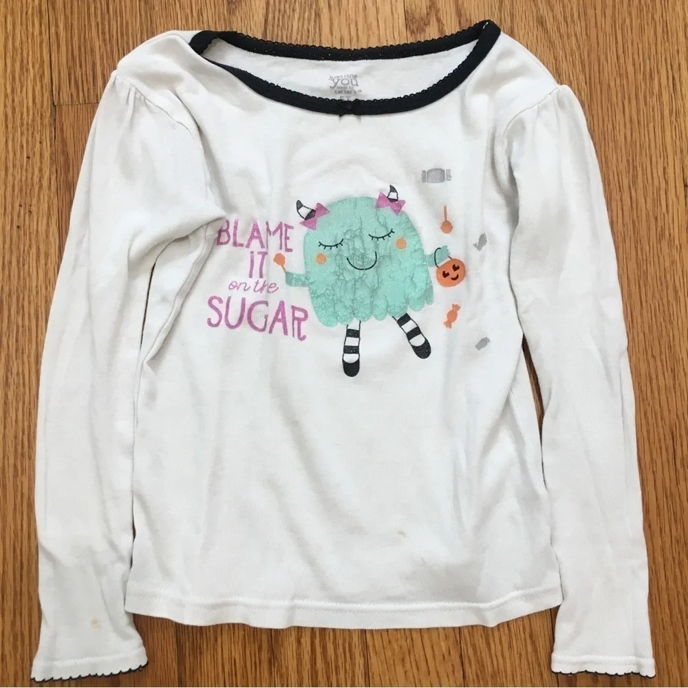 Carter's little girls cotton long sleeve sleep wear T-shirt